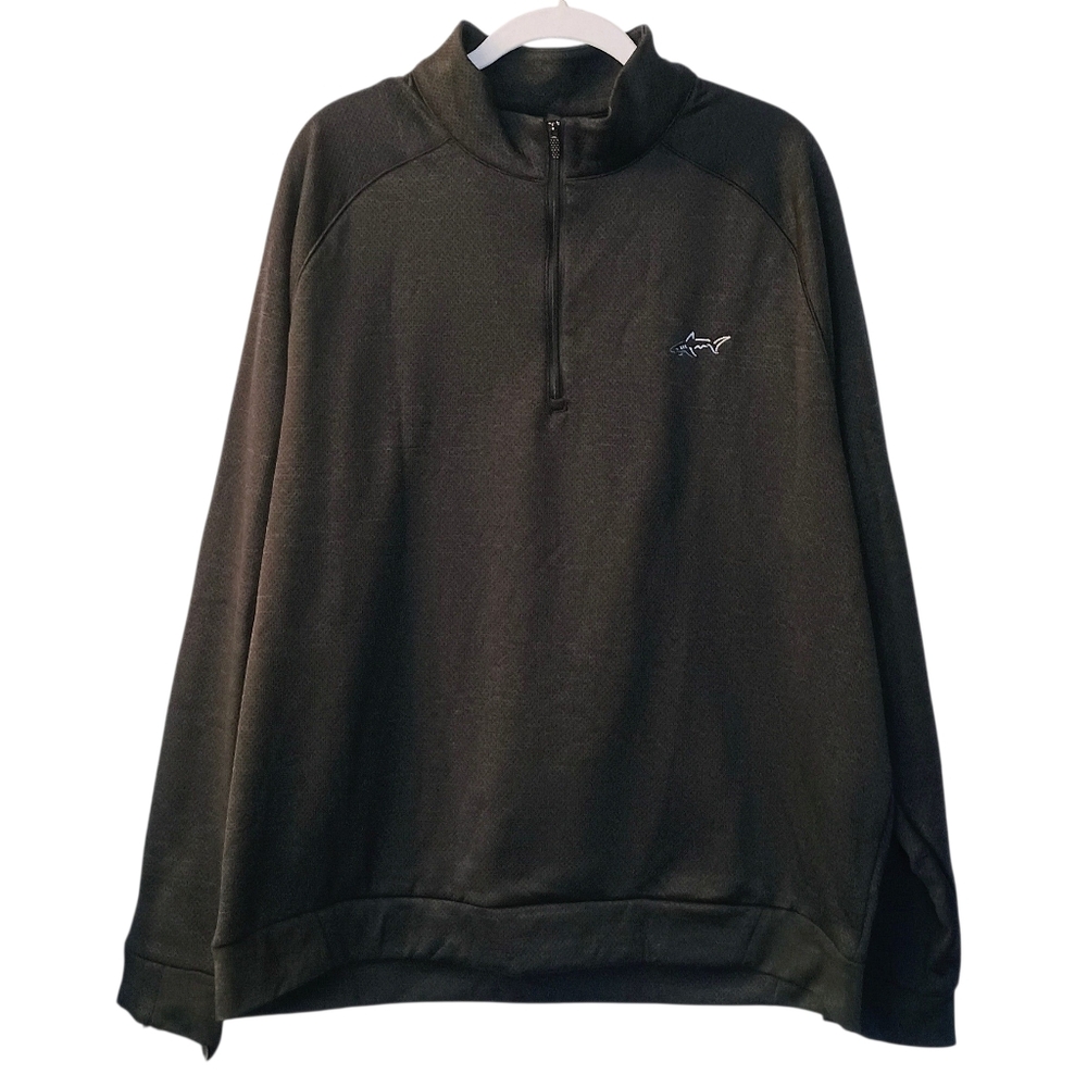 Men's Greg Norman Black 1/4 Zip Long Sleeve Golf Pullover Size XL